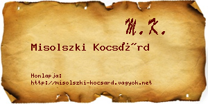 Misolszki Kocsárd névjegykártya
